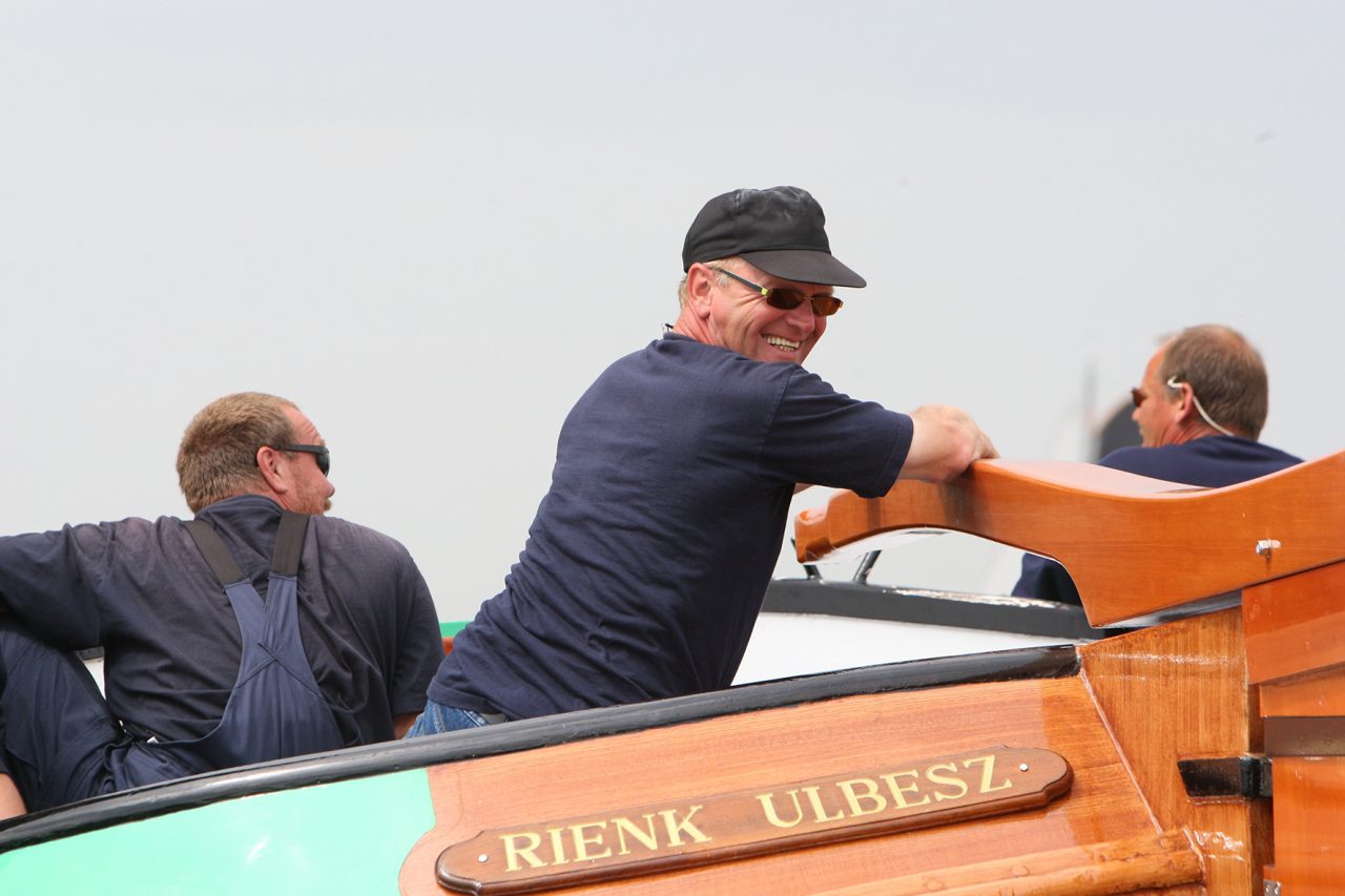 Schipper Jappie Meeter op skûtsje Rienk Ulbesz, 2008