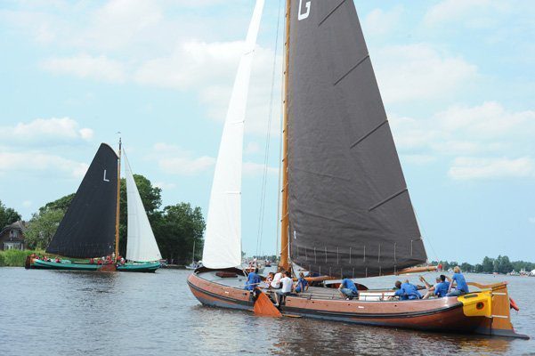 Grou achter Lemmer laverend door De Tijnje