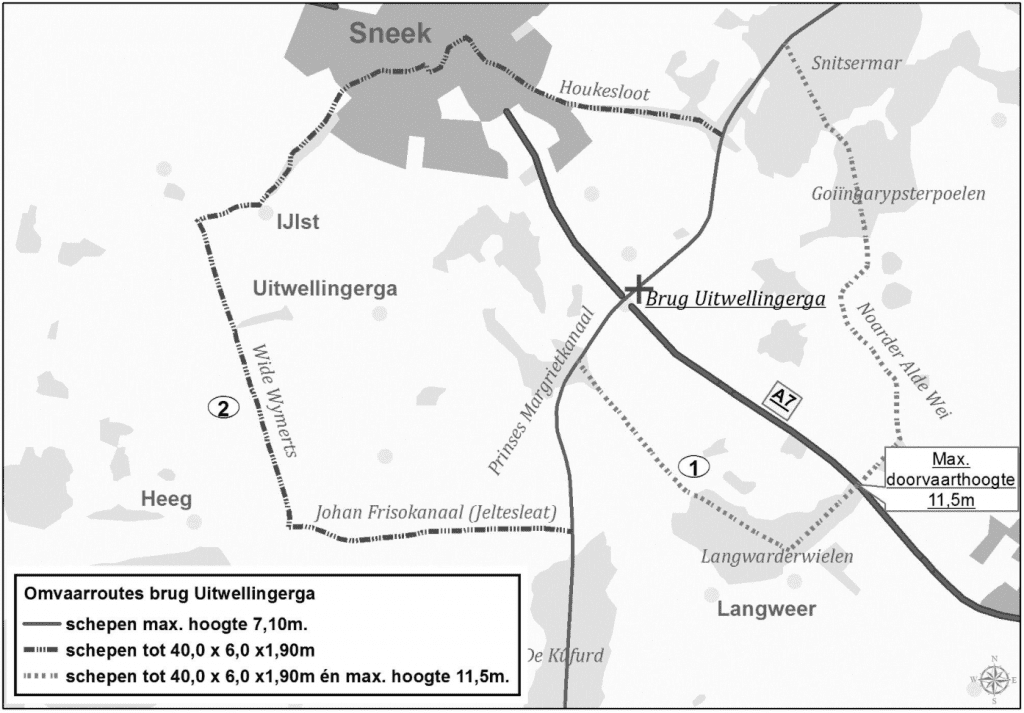 Omvaarroutes Brug Uitwellingerga