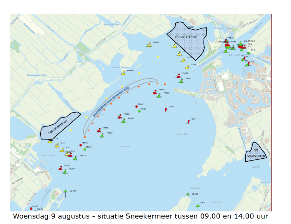 Situatie tussen 09.00 en 14.00 uur