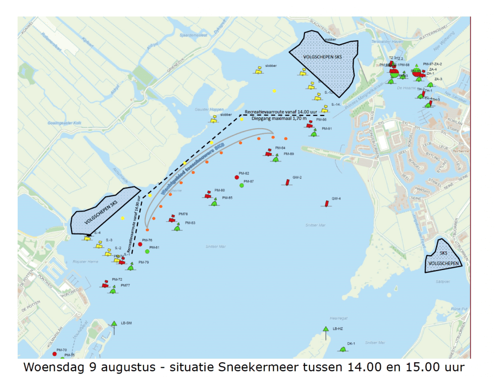 Situatie tussen 14.00 en 15.00 uur